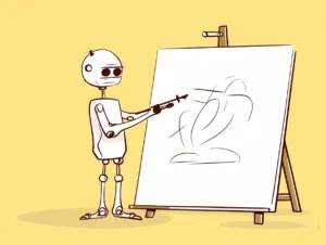 Image de Maiia robot IA peignant une oeuvre d'art