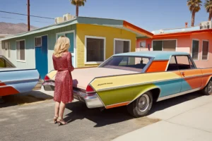 Palm Springs I, photographie d'art créée par IA (intelligence artificielle)