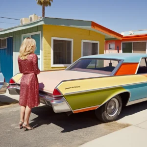 Palm Springs I, photographie d'art créée par IA (intelligence artificielle)