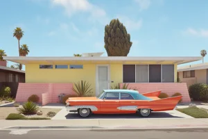 Belle américaine I, photo d'art créée par IA (intelligence artificielle)