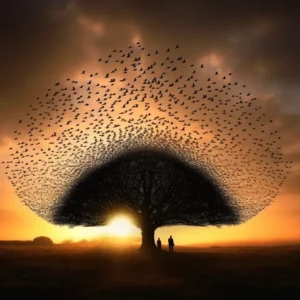 Arbre aux étourneaux, photo conceptuelle en vente sur la galerie d'art en ligne