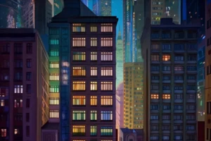 La nuit à New York, peinture en vente sur la galerie d'art en ligne