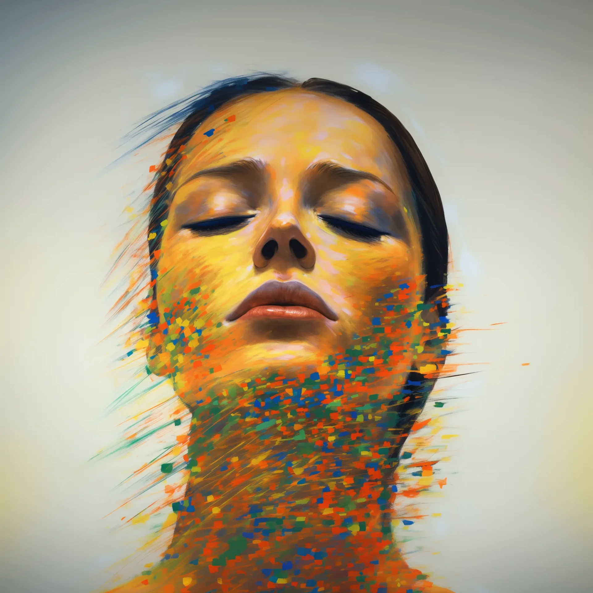 Femme aux yeux fermés