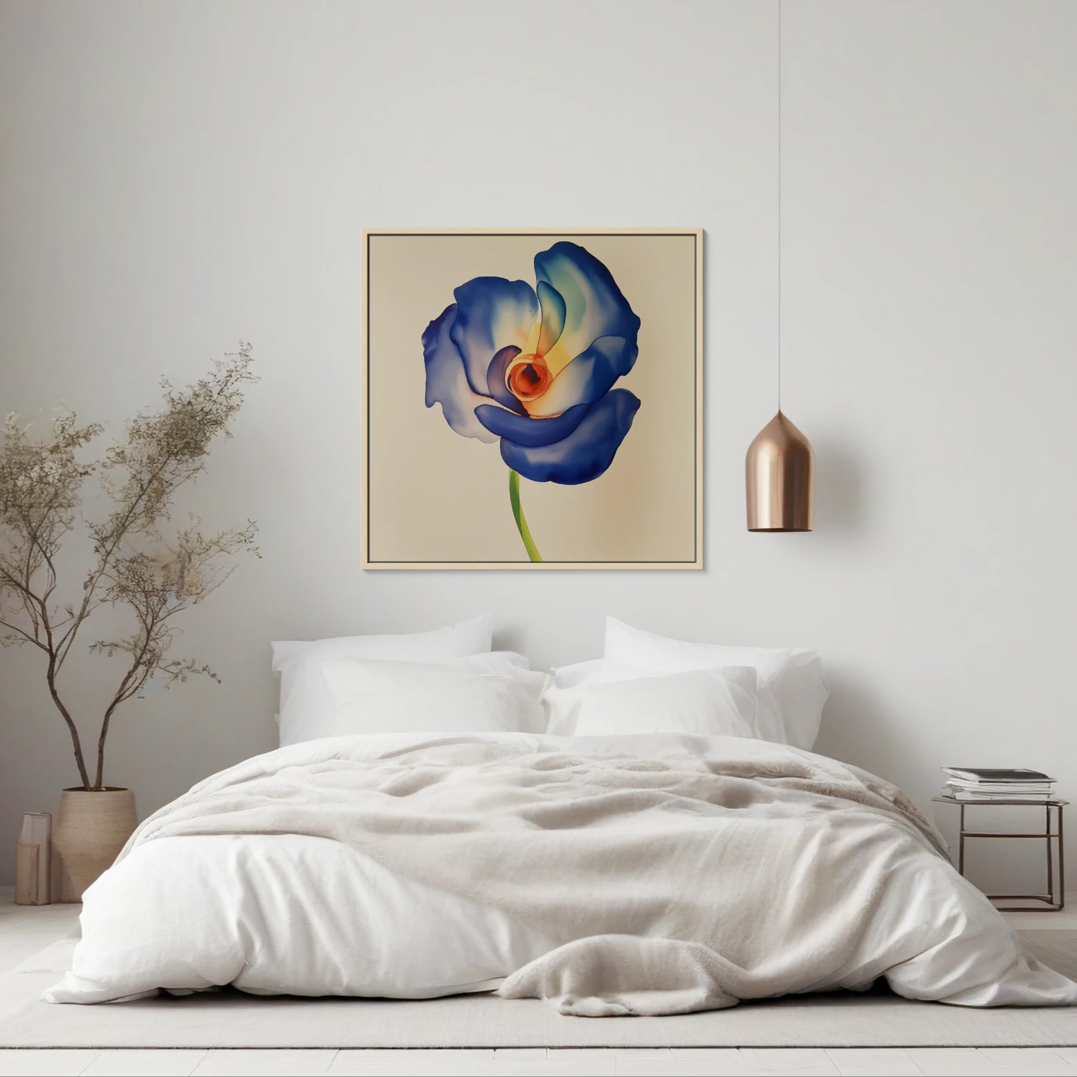 Fleur bleue, peinture aquarelle en vente sur la galerie d