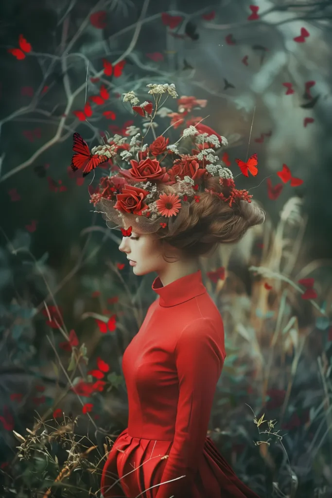 Femme aux papillons