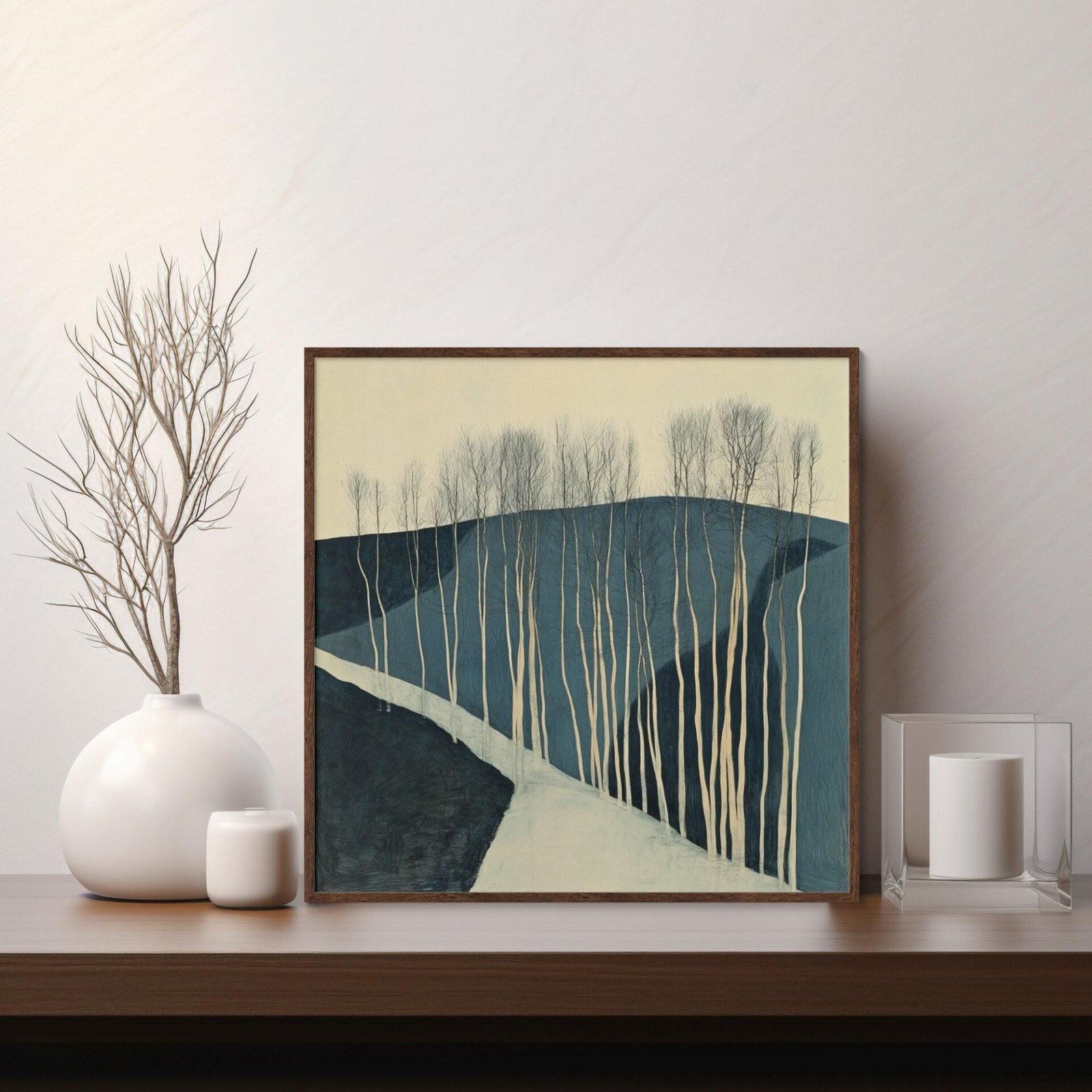 Arbres en hiver, paysage d