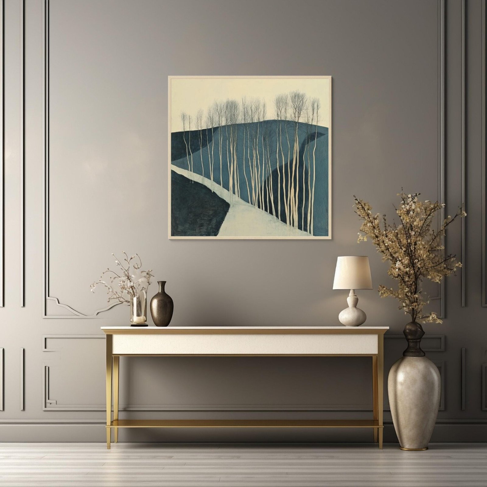 Arbres en hiver, paysage d