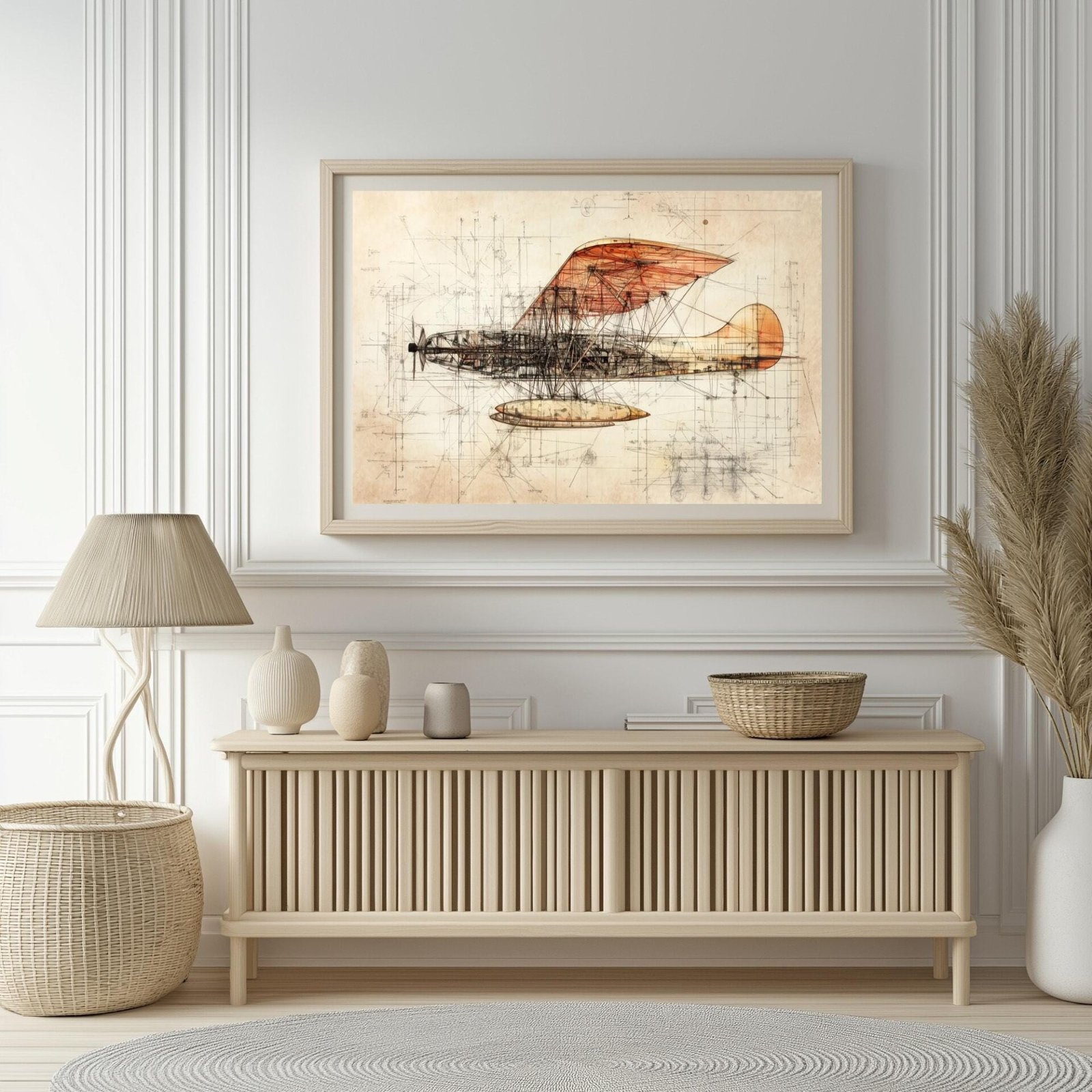 Avion de Vinci, dessin d