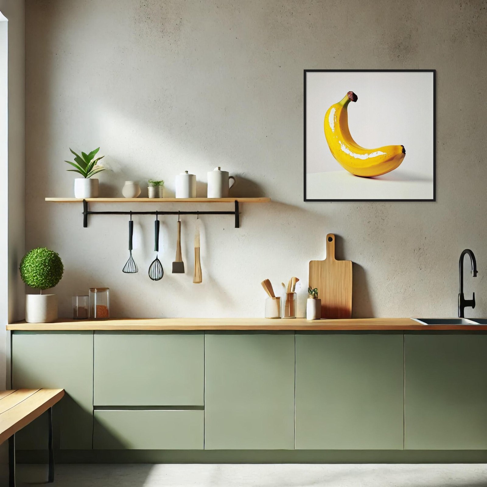 Banana Pop, affiche banane pop art inspiré de Andy Warhol et Andrew Wyeth