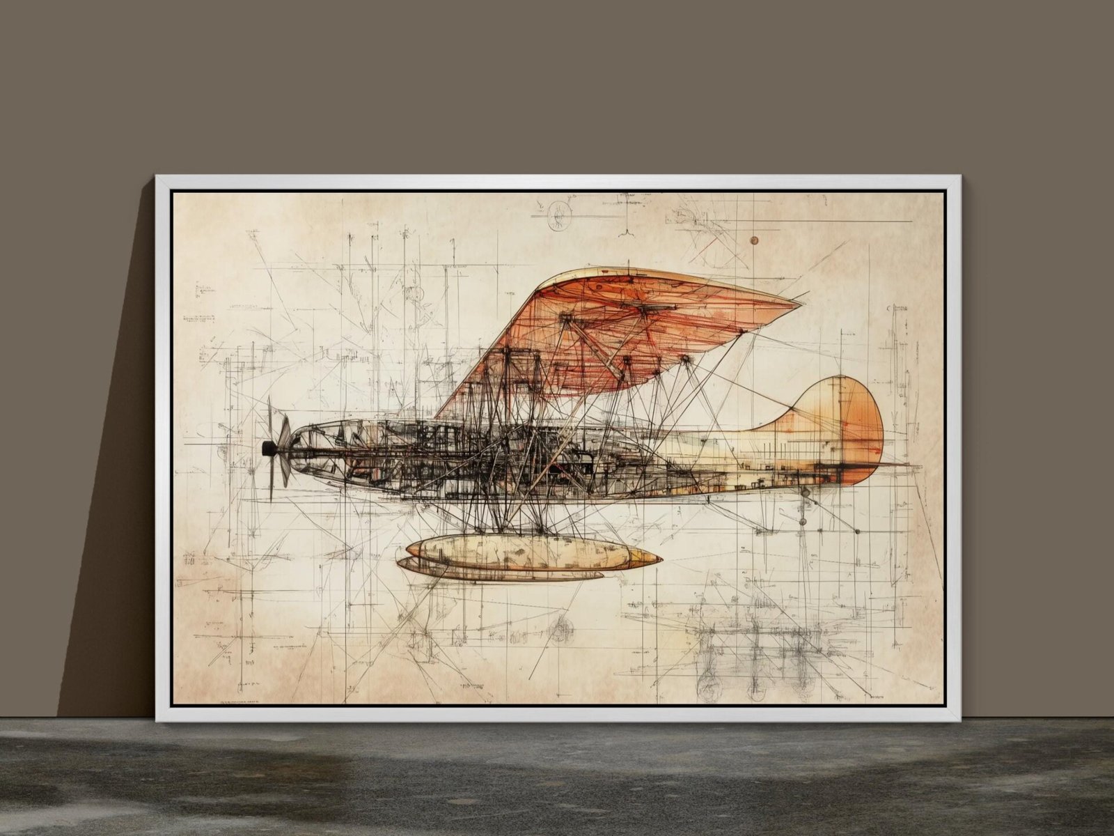 Avion de Vinci, dessin d