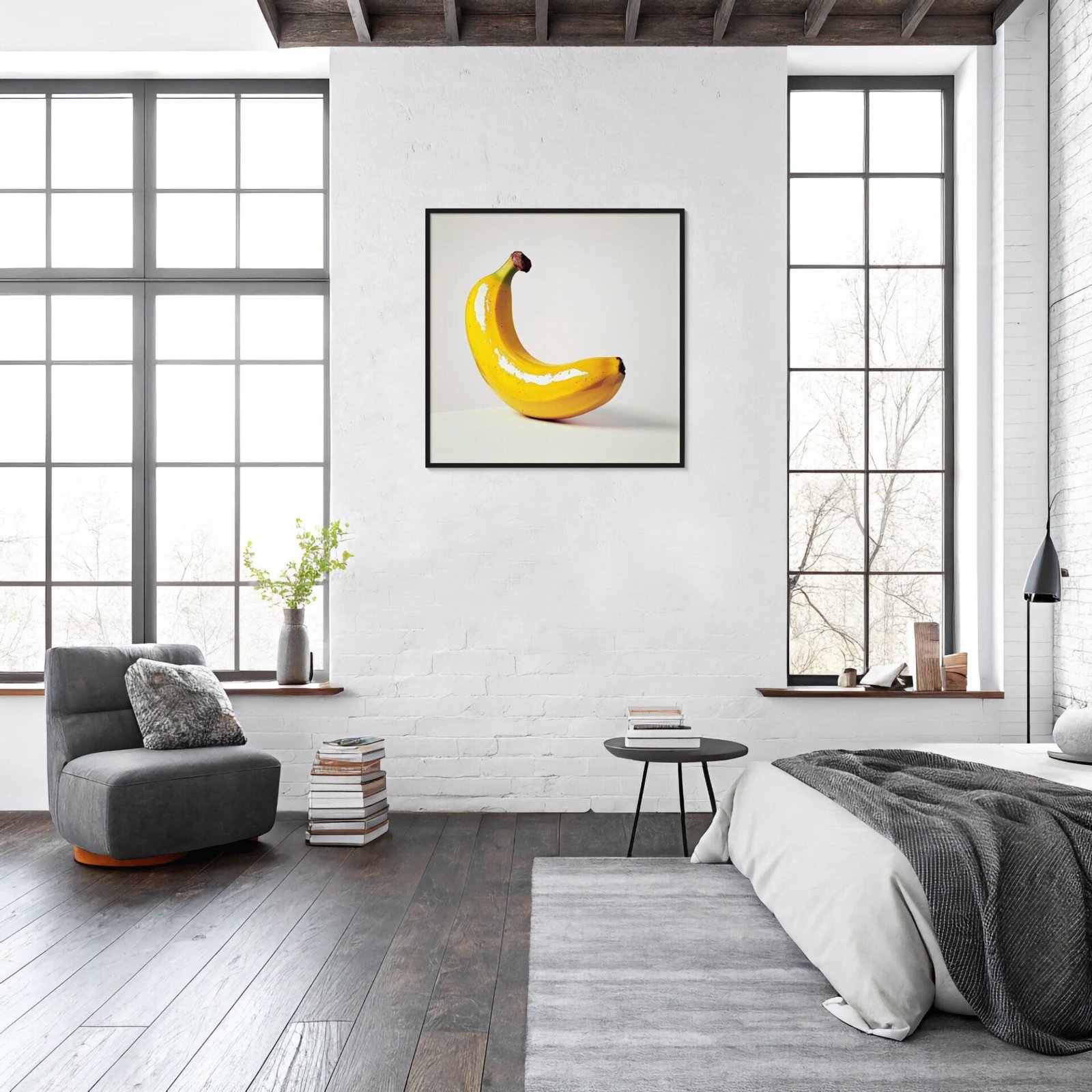 Banana Pop, affiche banane pop art inspiré de Andy Warhol et Andrew Wyeth