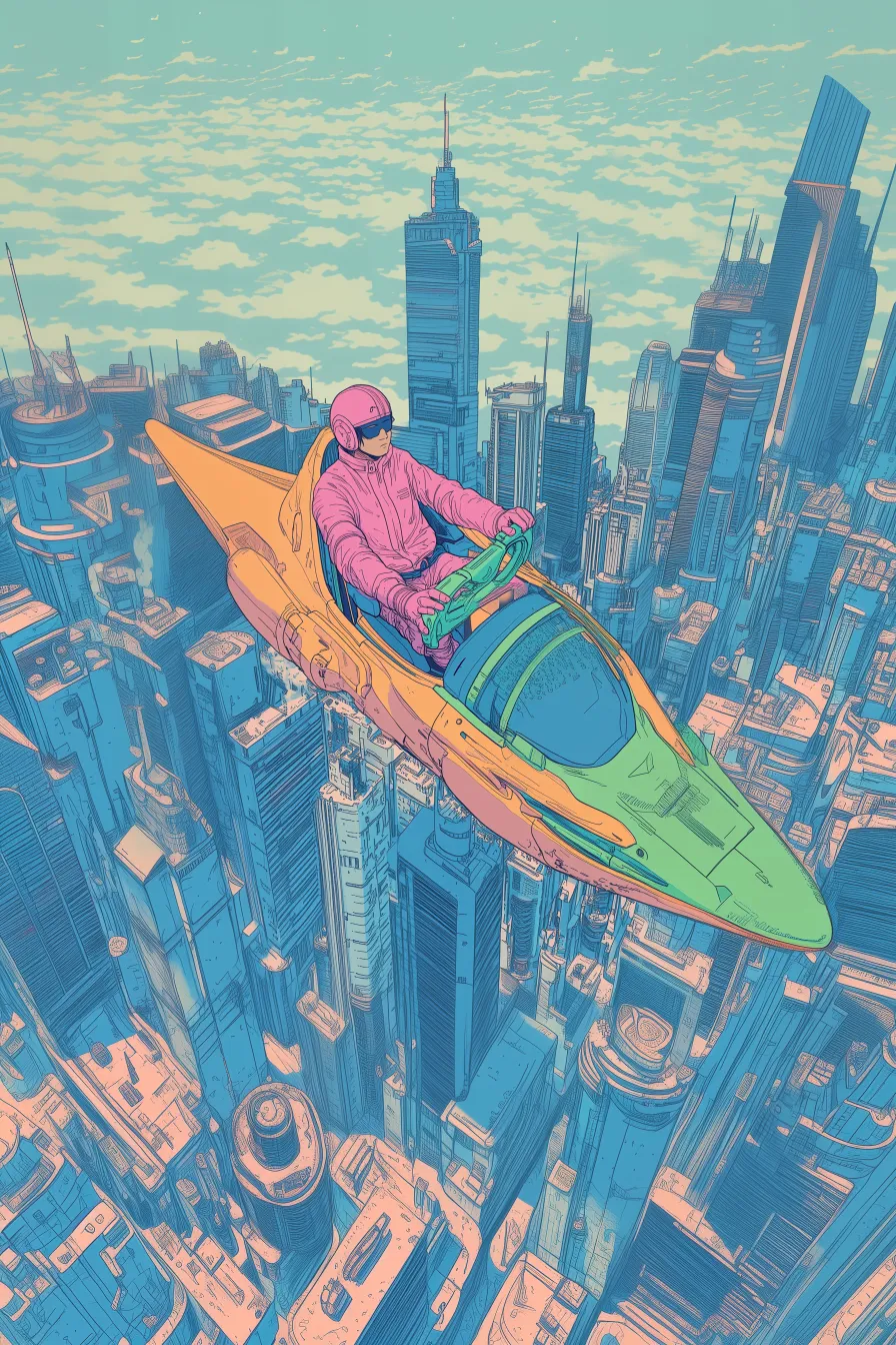 New Tokyo 2099, tableau manga rose inspiré de Moebius et Katsuhiro Otomo