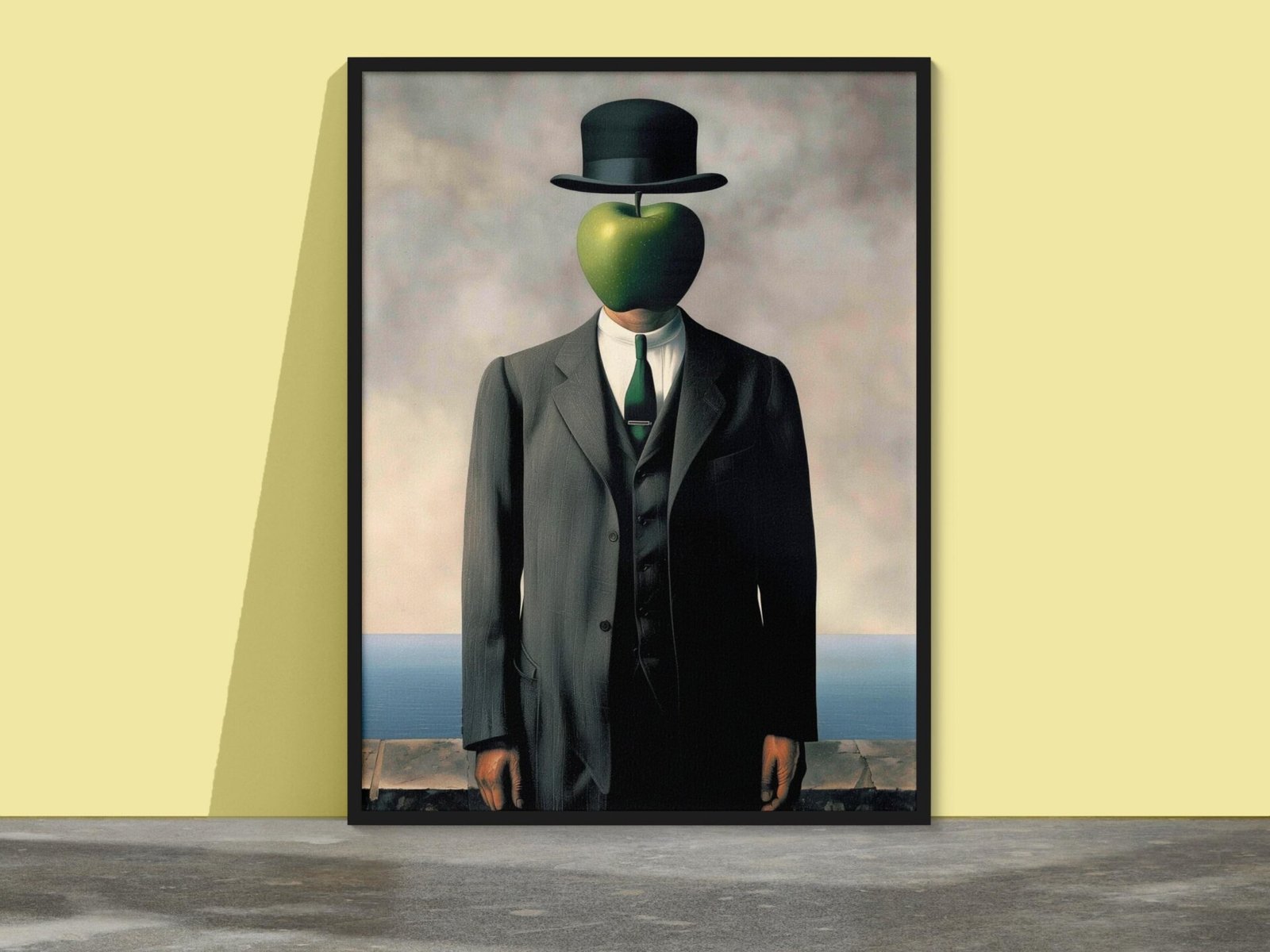 Homme Pomme, portrait surréaliste inspiré de René Magritte et Salvador Dali