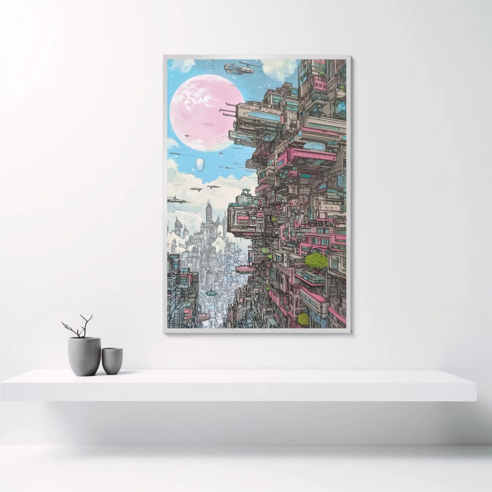 Mars city 2099, cité manga cyberpunk inspiré de Moebius et Syd Mead