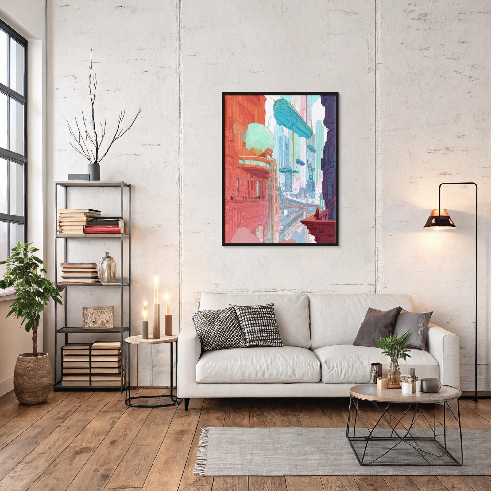 New York Retropolis, New York (style Moebius) inspiré de Moebius et Syd Mead