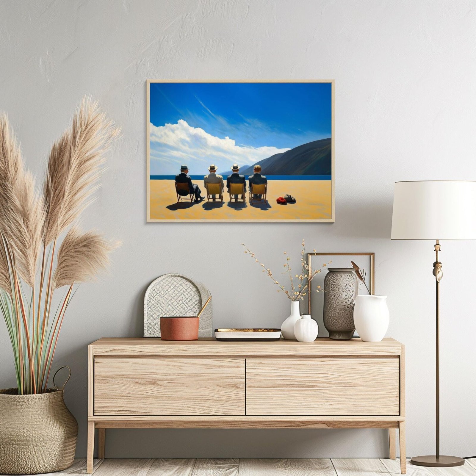 Les vieux amis, peinture de 4 amis d