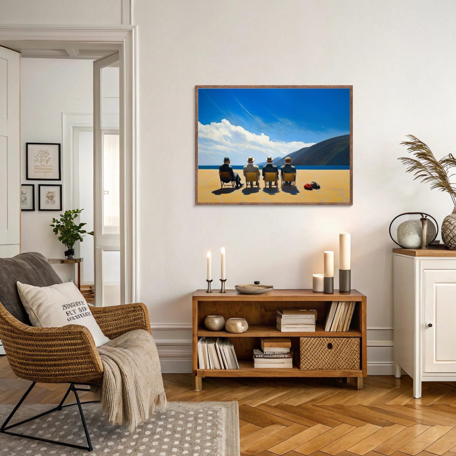 Les vieux amis, peinture de 4 amis d