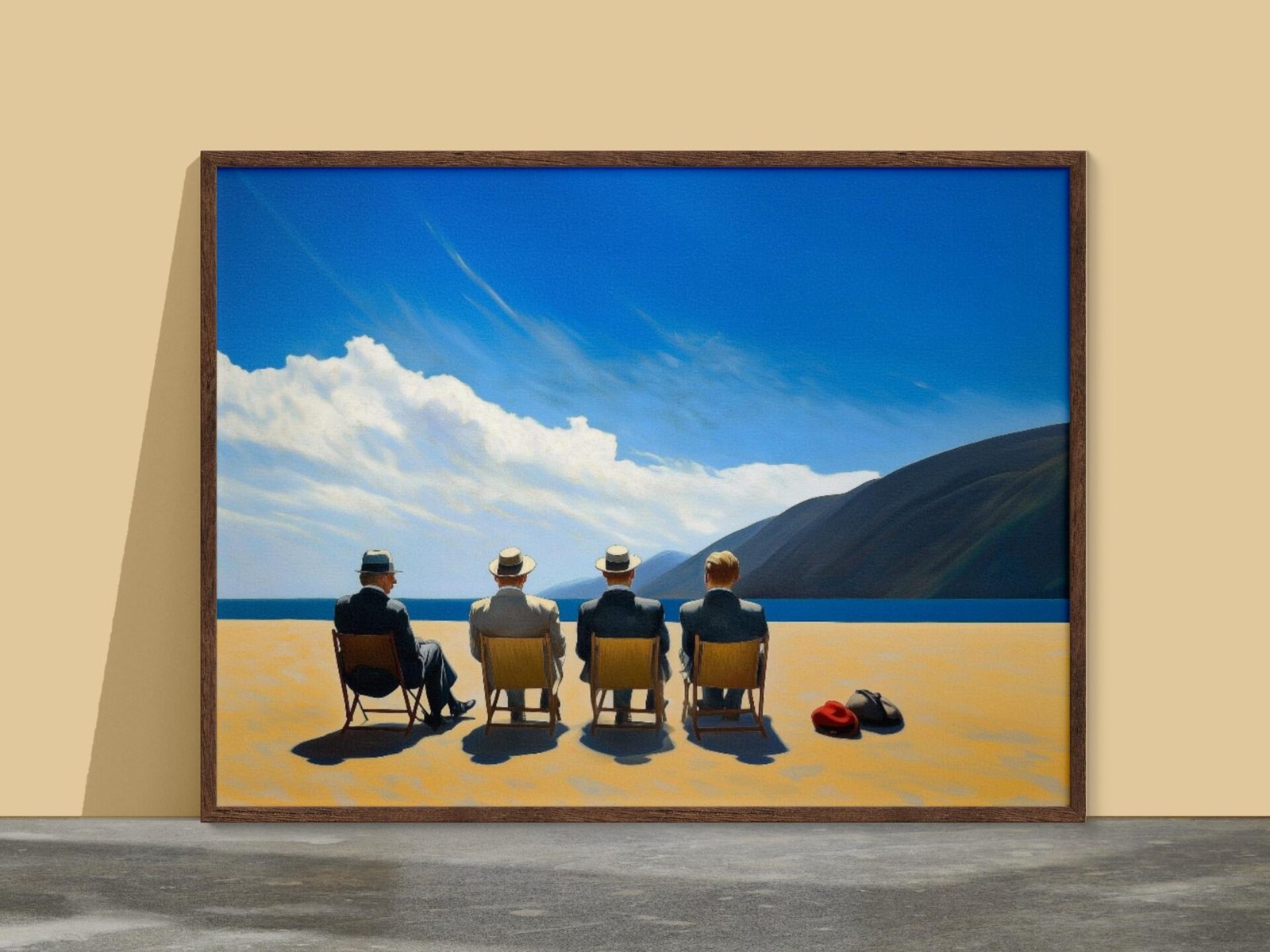 Les vieux amis, peinture de 4 amis d