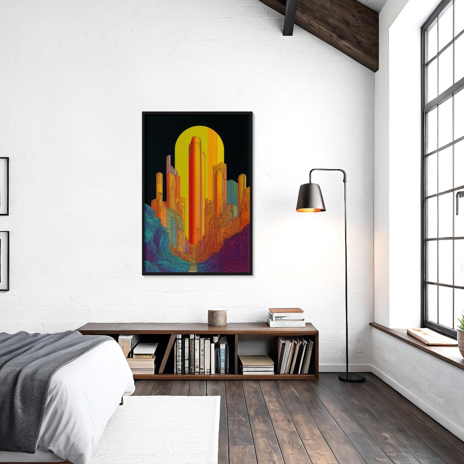 La cité orange, ville futuriste inspirée de Moebius inspiré de Moebius et Hugh Ferriss