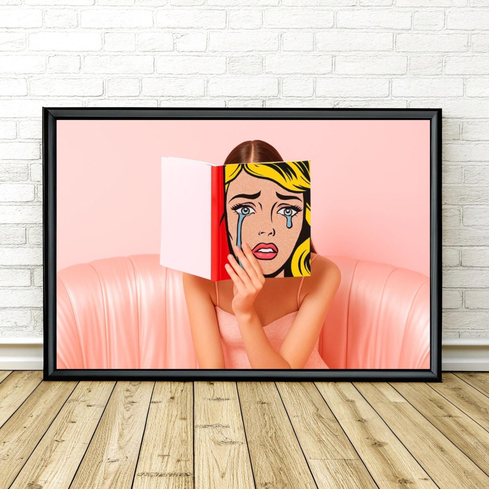 Rose pop, photo pop art rose style Lichtenstein inspiré de Roy Lichtenstein et René Magritte