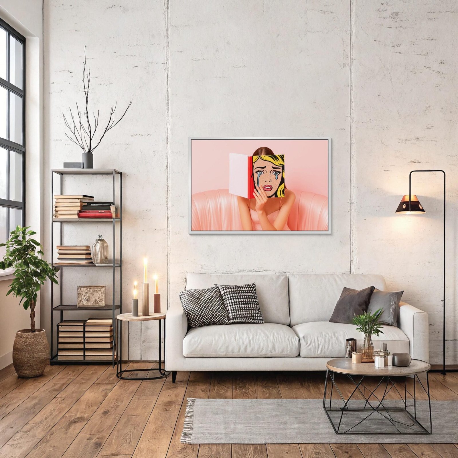 Rose pop, photo pop art rose style Lichtenstein inspiré de Roy Lichtenstein et René Magritte