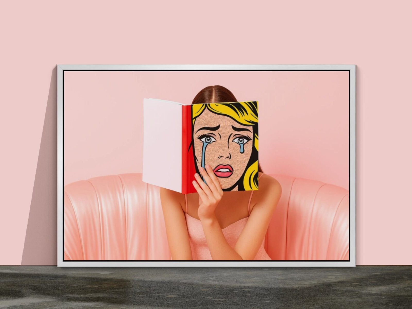 Rose pop, photo pop art rose style Lichtenstein inspiré de Roy Lichtenstein et René Magritte