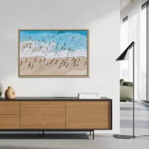 La plage, peinture de plage (vue aérienne) inspiré de David Hockney et Francis Bacon