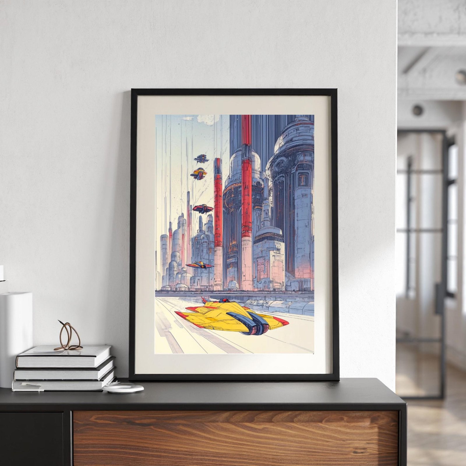 La course, Dessin architecture futuriste inspiré de Schuiten inspiré de François Schuiten et Katsuhiro Otomo