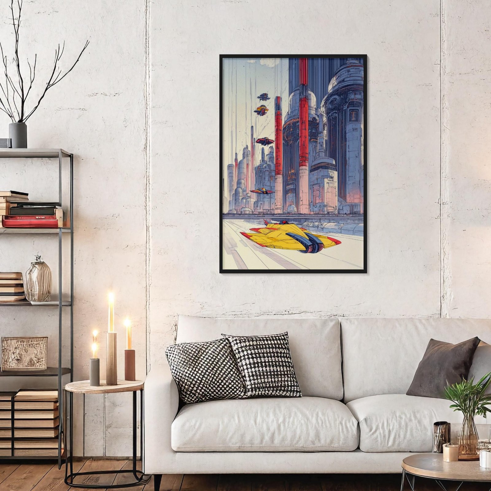 La course, Dessin architecture futuriste inspiré de Schuiten inspiré de François Schuiten et Katsuhiro Otomo