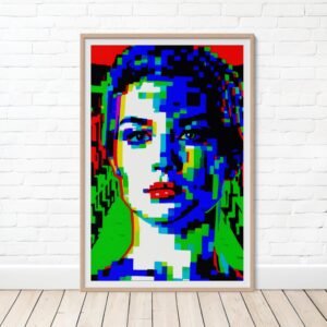 Femme glitch, Portrait de femme Glitch Art Pop inspiré de Andy Warhol et Alex Katz