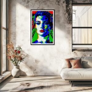 Femme glitch, Portrait de femme Glitch Art Pop inspiré de Andy Warhol et Alex Katz