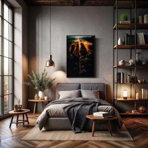 Chemin de vie, photo d'art de forêt inspiré de Andreas Gursky et Gregory Crewdson