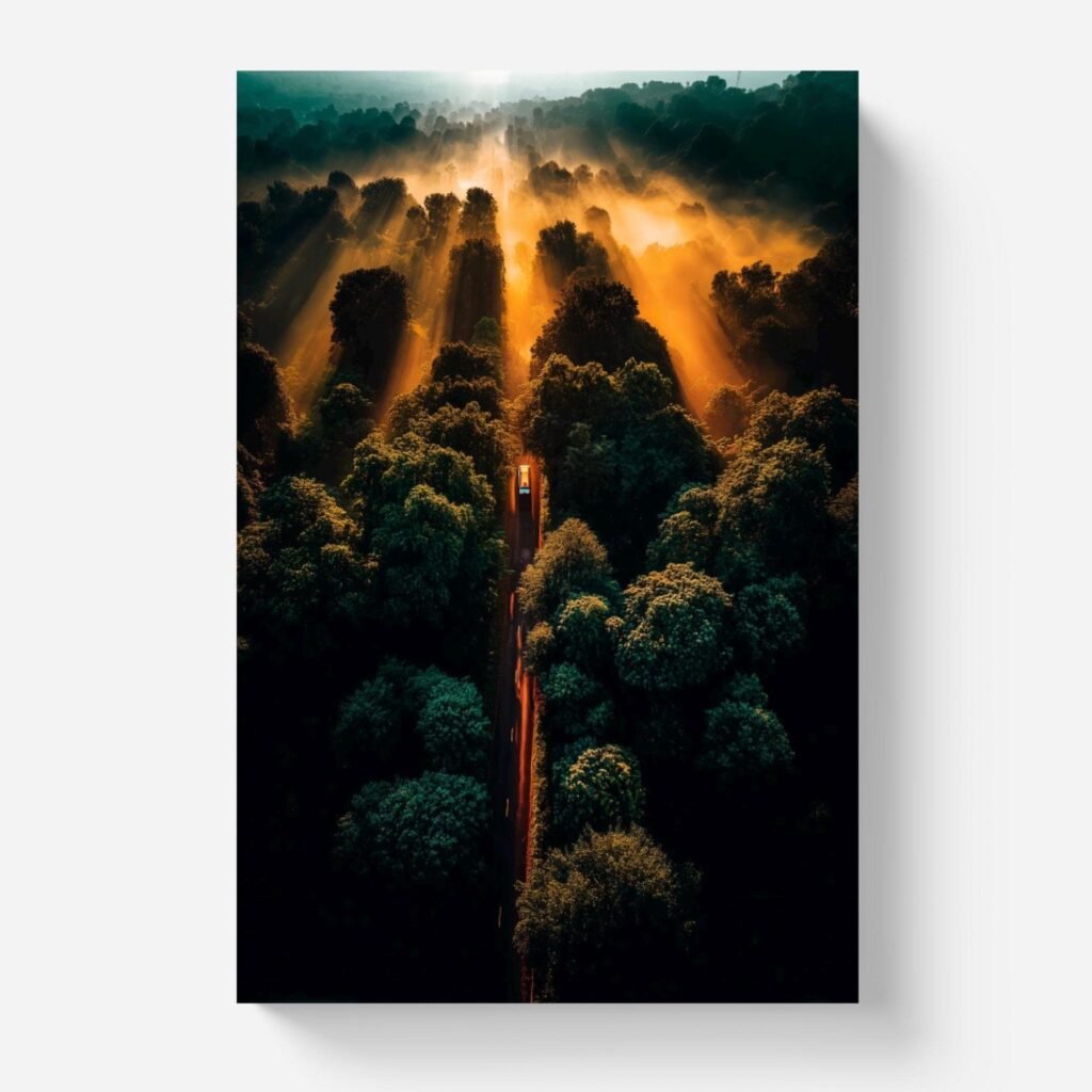 Chemin de vie, photo d'art de forêt inspiré de Andreas Gursky et Gregory Crewdson