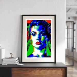 Femme glitch, Portrait de femme Glitch Art Pop inspiré de Andy Warhol et Alex Katz