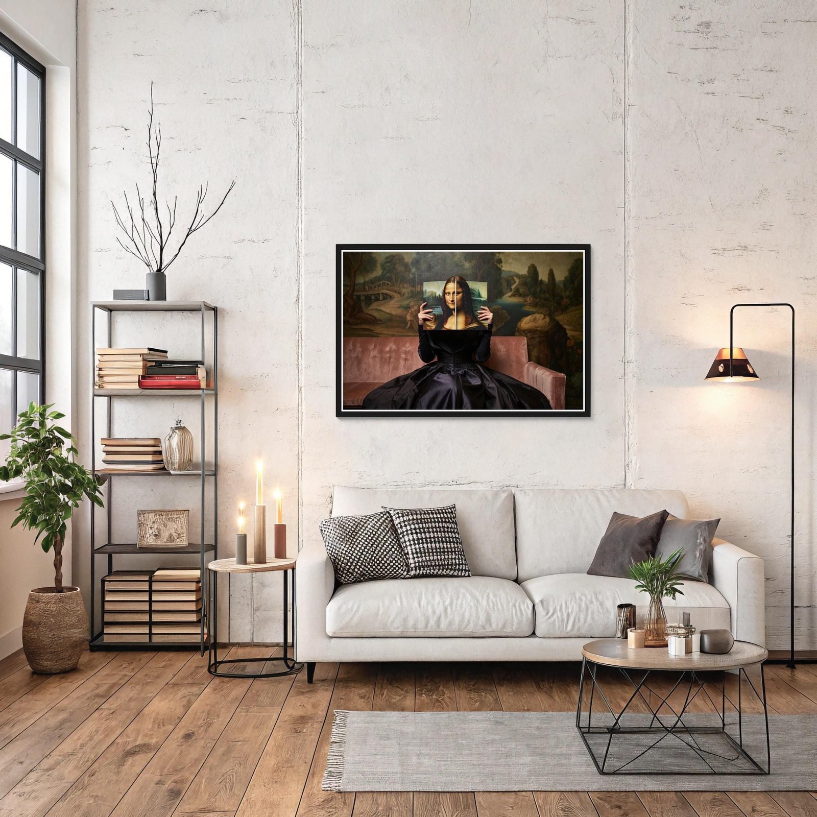 La liseuse, photo de la Joconde détournée inspiré de Léonard de Vinci et Cindy Sherman