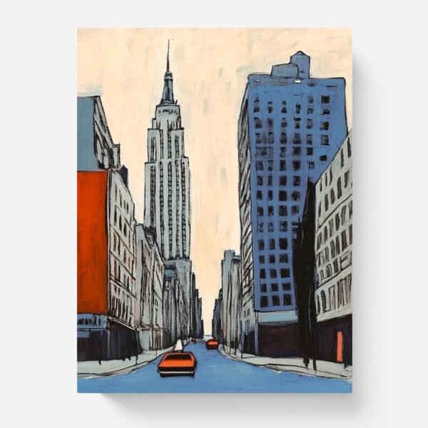 New York Blues, peinture de Manhattan inspiré de Edward Hopper et Camille Pissarro