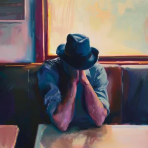 La table, tableau inspiré de Hopper inspiré de Edward Hopper et Francis Bacon