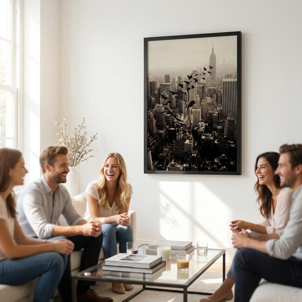 Une femme suspendue au-dessus de Manhattan se transforme en envolée d