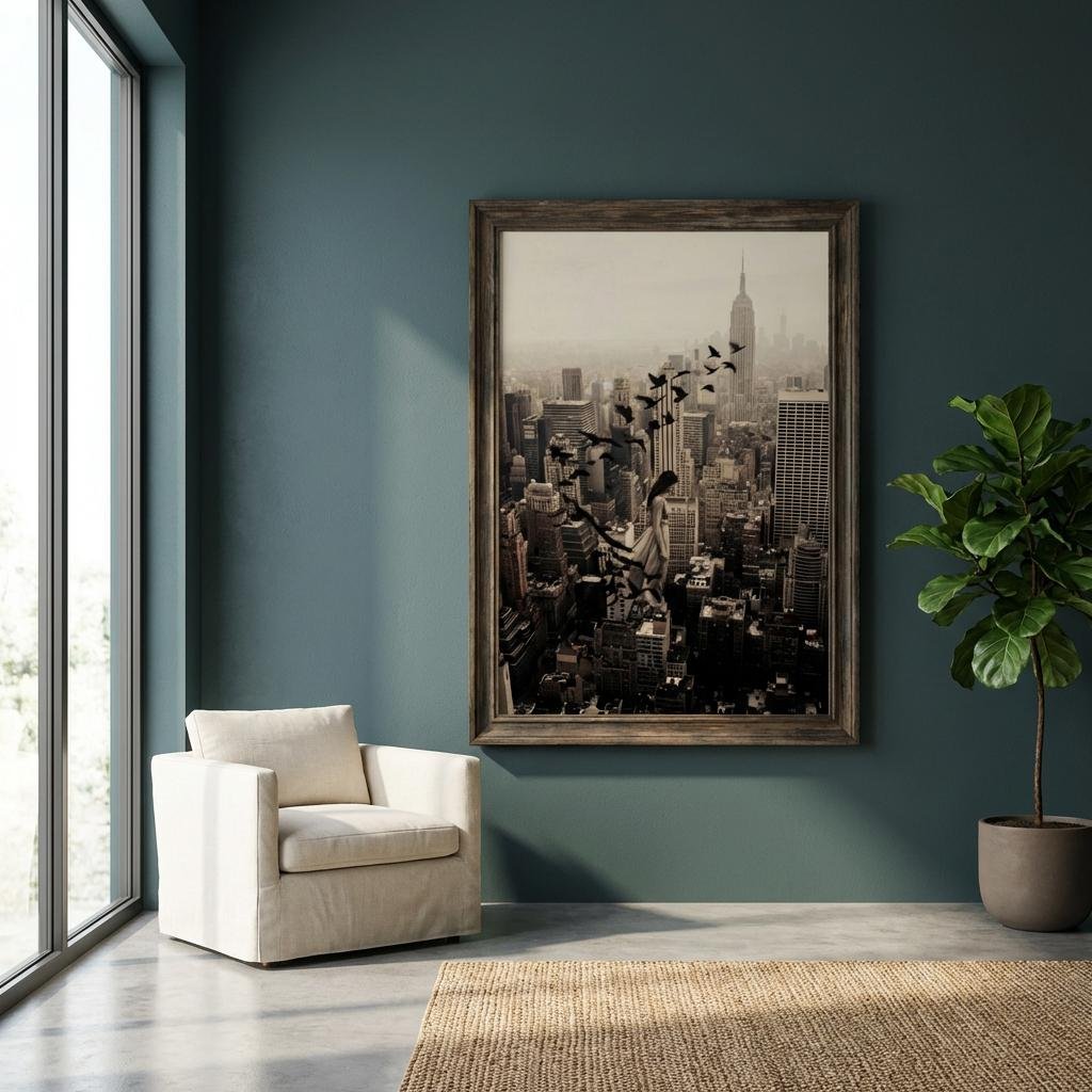 Une femme suspendue au-dessus de Manhattan se transforme en envolée d