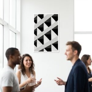 Analyse structurelle d'une paroi bétonnée par l'incidence lumineuse zénithale. L'image se compose d'une alternance binaire de triangles d'ombre et de lumière, excluant toute narration pour se concentrer sur la répétition modulaire.