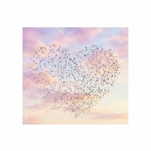 Des milliers d'oiseaux s'élèvent au crépuscule au-dessus d'un marais silencieux. Ensemble, sans chef ni intention apparente, ils dessinent dans le ciel pâle une forme que l'on n'ose nommer. Est-ce la nature qui imite l'homme, ou l'homme qui projette sur elle ses propres désirs ?