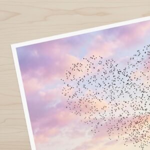 Des milliers d'oiseaux s'élèvent au crépuscule au-dessus d'un marais silencieux. Ensemble, sans chef ni intention apparente, ils dessinent dans le ciel pâle une forme que l'on n'ose nommer. Est-ce la nature qui imite l'homme, ou l'homme qui projette sur elle ses propres désirs ?
