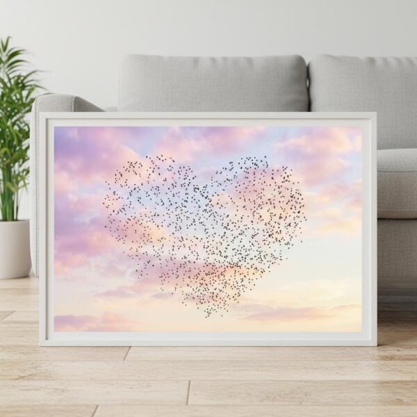 Des milliers d'oiseaux s'élèvent au crépuscule au-dessus d'un marais silencieux. Ensemble, sans chef ni intention apparente, ils dessinent dans le ciel pâle une forme que l'on n'ose nommer. Est-ce la nature qui imite l'homme, ou l'homme qui projette sur elle ses propres désirs ?