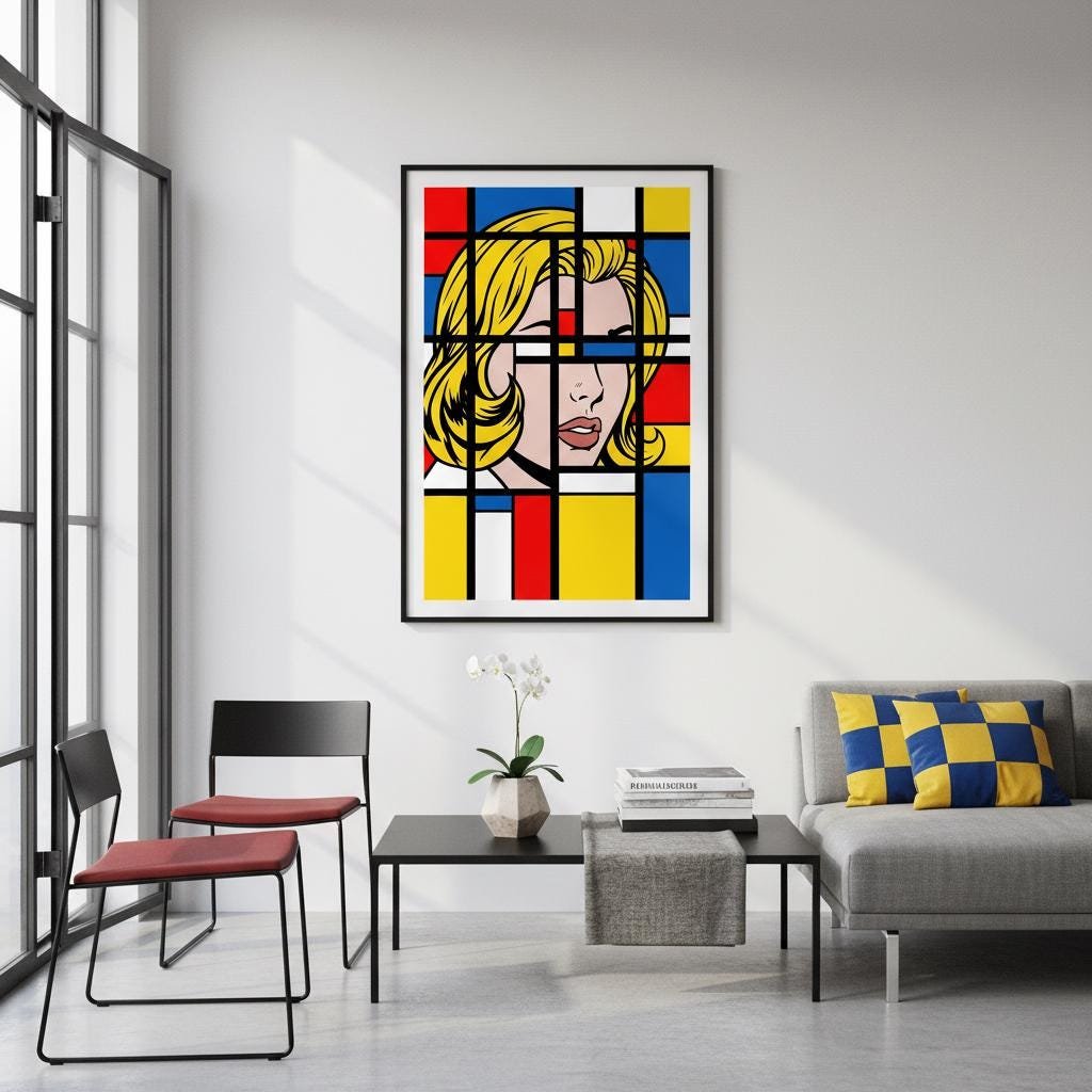 Imaginez un instant où la ligne de force de Mondrian rencontre le regard mélancolique d