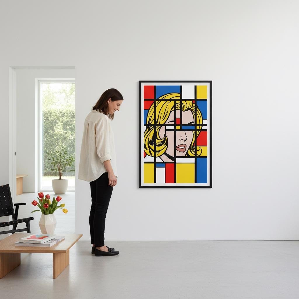 Imaginez un instant où la ligne de force de Mondrian rencontre le regard mélancolique d
