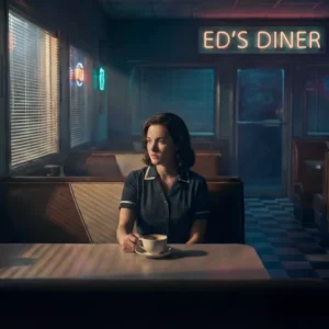 Photographie conceptuelle femme diner 1960