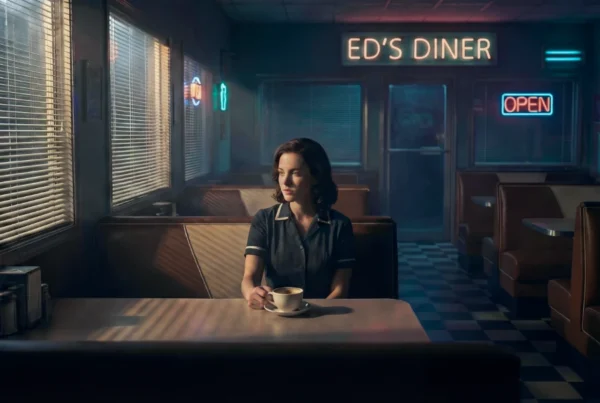 Photographie conceptuelle femme diner 1960