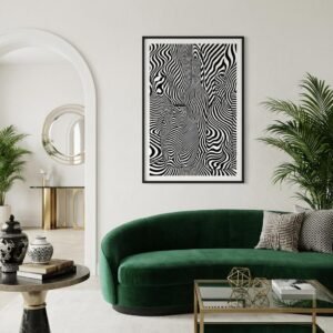 Imaginez un monde où les objets du quotidien, d'ordinaire si silencieux, se mettent à vibrer d'une énergie invisible. Ces flacons, hérités des maîtres du passé, s'animent sous vos yeux, portés par des ondes graphiques hypnotiques. Une rencontre inattendue entre la sérénité d'un atelier d'autrefois et le rythme effréné de l'abstraction optique moderne.