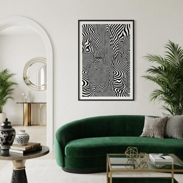 Imaginez un monde où les objets du quotidien, d'ordinaire si silencieux, se mettent à vibrer d'une énergie invisible. Ces flacons, hérités des maîtres du passé, s'animent sous vos yeux, portés par des ondes graphiques hypnotiques. Une rencontre inattendue entre la sérénité d'un atelier d'autrefois et le rythme effréné de l'abstraction optique moderne.