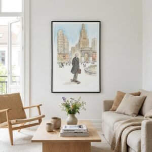 Sous l'arche de pierre, un homme défie les décennies d'un coup de pied léger. Entre les grat-ciel de Manhattan et le vol d'un pigeon, son skateboard devient le véhicule d'une liberté retrouvée, transformant Washington Square en un théâtre de l'éternelle jeunesse.